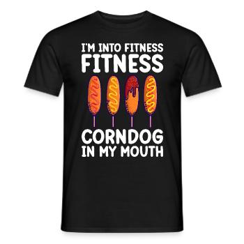 Hot Dog Costume Camping Outfit - Men's T-Shirt - black - Front - AI Model Male 178 light (178cm)