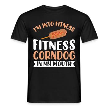 Hot Dog Costume Camping Outfit - Men's T-Shirt - black - Front - AI Model Male 178 light (178cm)