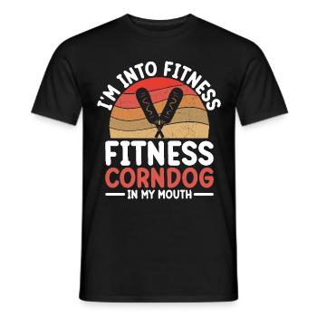 Hot Dog Costume Camping Outfit - Men's T-Shirt - black - Front - AI Model Male 178 light (178cm)