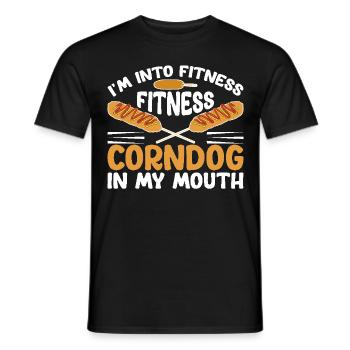 Hot Dog Costume Camping Outfit - Men's T-Shirt - black - Front - AI Model Male 178 light (178cm)