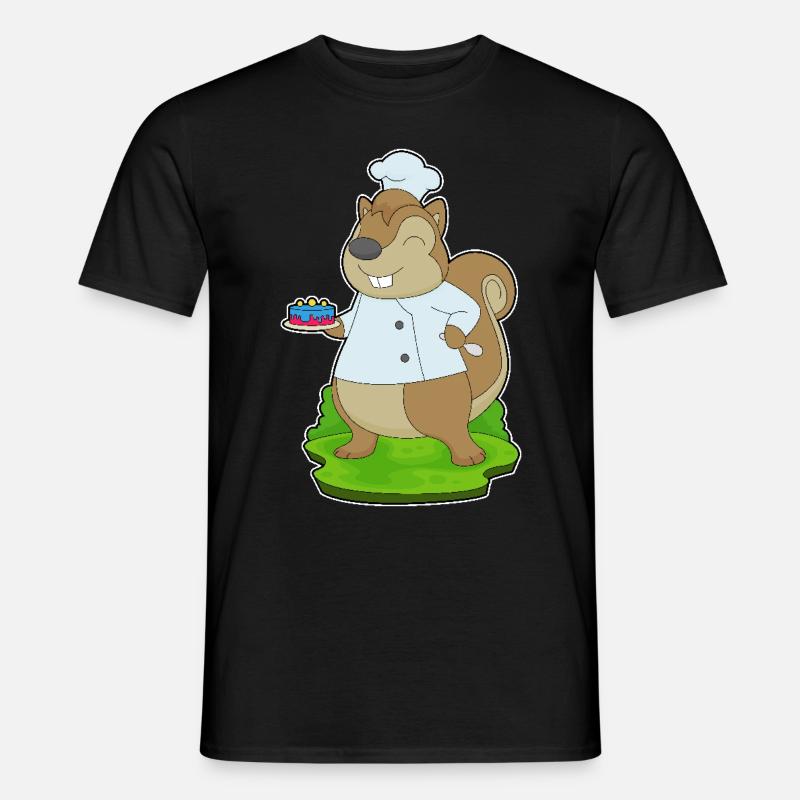 Squirrel Birthday Chef - Men’s T-shirt - black