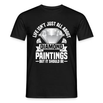 Diamonds Painting for Art Lovers - Men's T-Shirt - black - Front - AI Model Male 178 light (178cm)