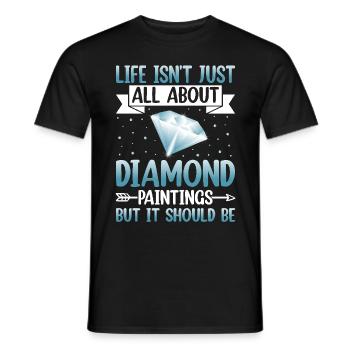 Diamonds Painting for Art Lovers - Men's T-Shirt - black - Front - AI Model Male 178 light (178cm)
