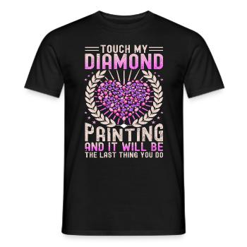Diamonds Painting for Art Lovers - Men's T-Shirt - black - Front - AI Model Male 178 light (178cm)
