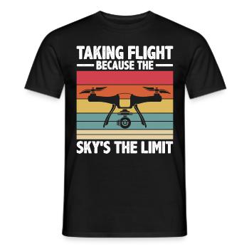 Drone Quadcopter Drone Pilot - Men's T-Shirt - black - Front - AI Model Male 178 light (178cm)