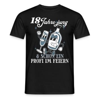 18 Jahre Jung & Schon Ein Profi Im Feiern - Männer T-Shirt - Schwarz - Vorne - AI Model Male 178 light (178cm)
