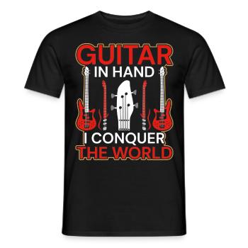 Acoustic Guitar Player Music Band Gitarrist - Männer T-Shirt - Schwarz - Vorne - AI Model Male 178 light (178cm)