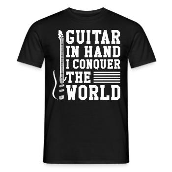 Acoustic Guitar Player Music Band Gitarrist - Männer T-Shirt - Schwarz - Vorne - AI Model Male 178 light (178cm)