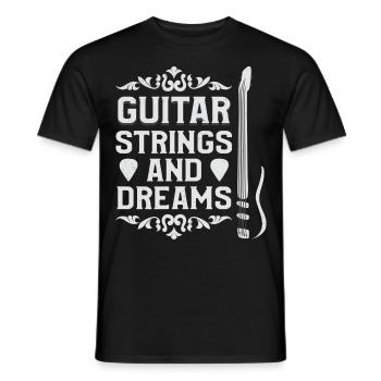 Acoustic Guitar Player Music Band Gitarrist - Männer T-Shirt - Schwarz - Vorne - AI Model Male 178 light (178cm)