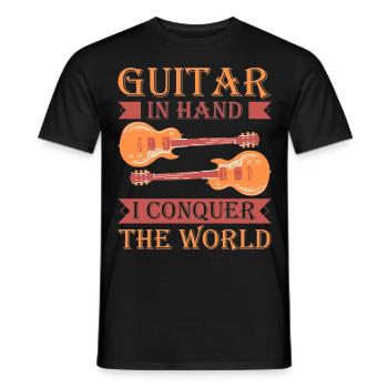 Acoustic Guitar Player Music Band Gitarrist - Männer T-Shirt - Schwarz - Vorne - AI Model Male 178 light (178cm)