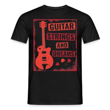 Acoustic Guitar Player Music Band Gitarrist - Männer T-Shirt - Schwarz - Vorne - AI Model Male 178 light (178cm)