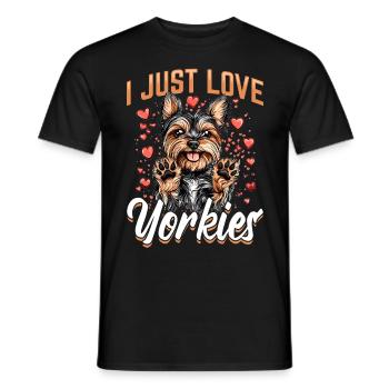 Yorkshire Terrier Propriétaire d’un chien Yorkie - T-shirt homme - noir - Devant - AI Model Male 178 light (178cm)