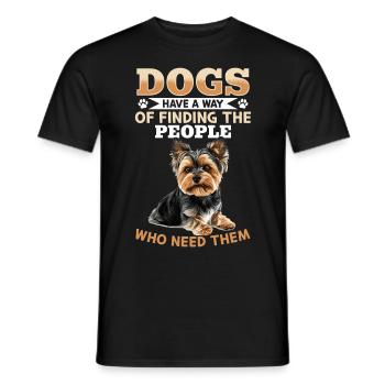 Yorkshire Terrier Propriétaire d’un chien Yorkie - T-shirt homme - noir - Devant - AI Model Male 178 light (178cm)
