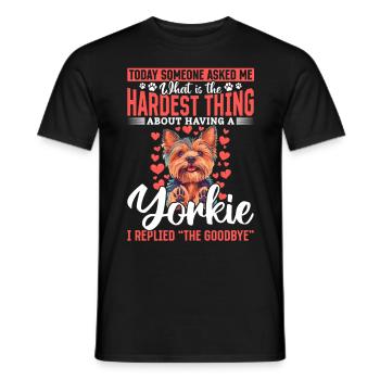 Yorkshire Terrier Propriétaire d’un chien Yorkie - T-shirt homme - noir - Devant - AI Model Male 178 light (178cm)