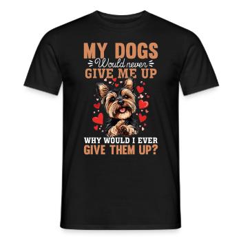 Yorkshire Terrier Propriétaire d’un chien Yorkie - T-shirt homme - noir - Devant - AI Model Male 178 light (178cm)
