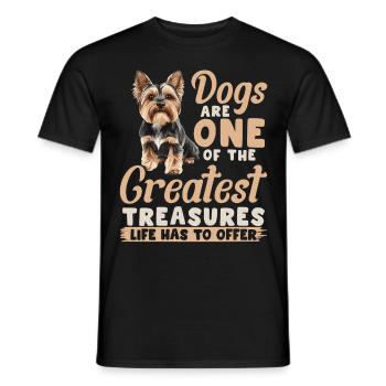 Yorkshire Terrier Propriétaire d’un chien Yorkie - T-shirt homme - noir - Devant - AI Model Male 178 light (178cm)