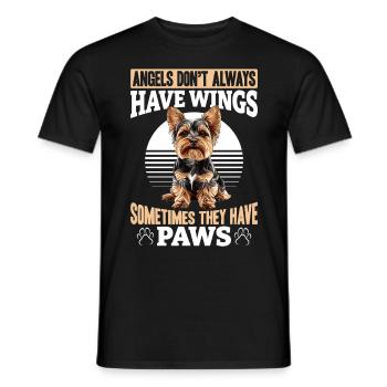 Yorkshire Terrier Propriétaire d’un chien Yorkie - T-shirt homme - noir - Devant - AI Model Male 178 light (178cm)