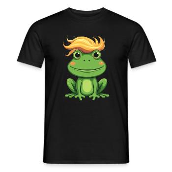 I know where the frog has the curls funny hair - Men's T-Shirt - black - Front - AI Model Male 178 light (178cm)
