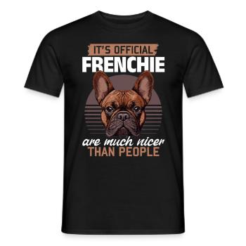 Bouledogue français Frenchie Propriétaire de chien - T-shirt homme - noir - Devant - AI Model Male 178 light (178cm)
