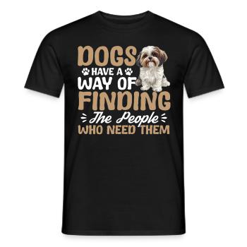 Propriétaire de chien Shih Tzu - T-shirt homme - noir - Devant - AI Model Male 178 light (178cm)