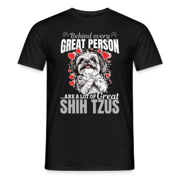 Propriétaire de chien Shih Tzu - T-shirt homme - noir - Devant - AI Model Male 178 light (178cm)
