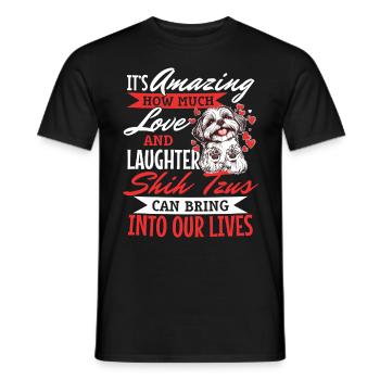 Propriétaire de chien Shih Tzu - T-shirt homme - noir - Devant - AI Model Male 178 light (178cm)