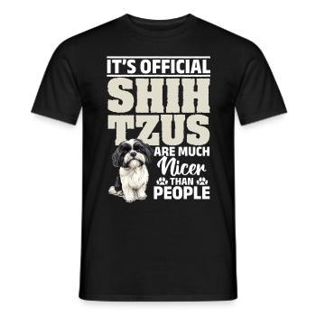 Propriétaire de chien Shih Tzu - T-shirt homme - noir - Devant - AI Model Male 178 light (178cm)