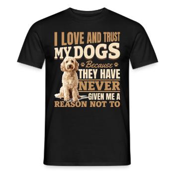Propriétaire de chien Goldendoodle - T-shirt homme - noir - Devant - AI Model Male 178 light (178cm)