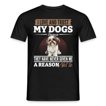 Propriétaire de chien Shih Tzu - T-shirt homme - noir - Devant - AI Model Male 178 light (178cm)