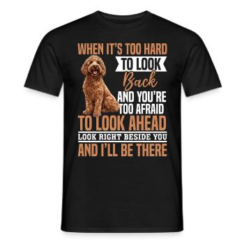Propriétaire de chien Goldendoodle - T-shirt homme - noir - Devant - AI Model Male 178 light (178cm)