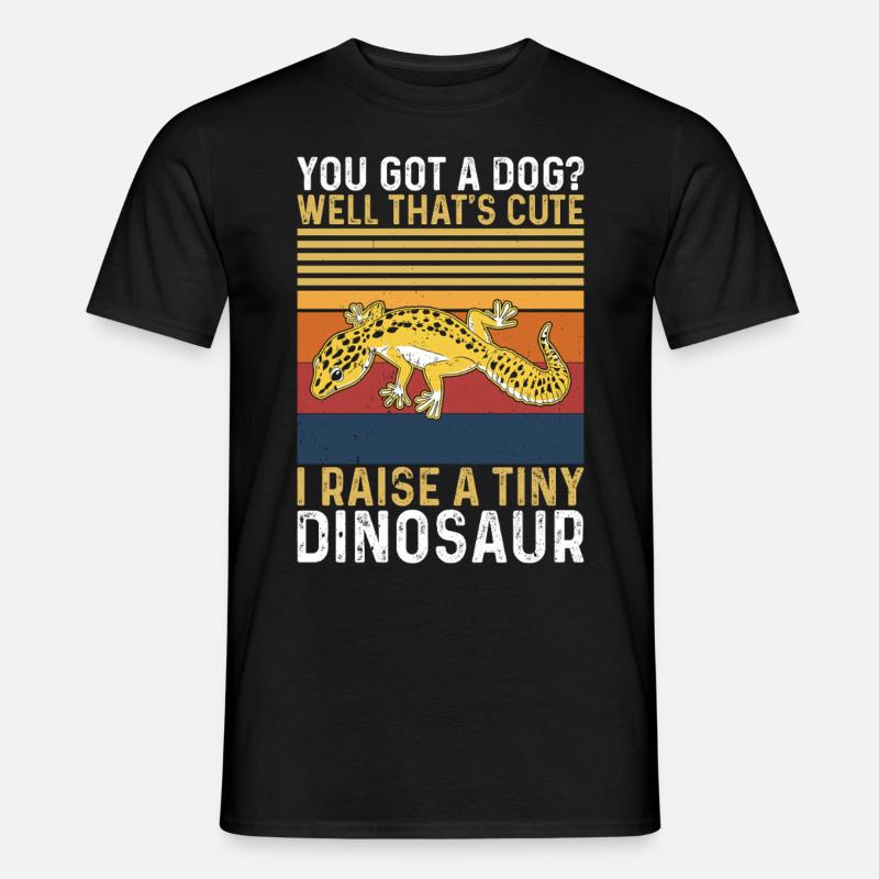 Leopardengecko Dinosaurier Lustige Leopard Gecko - Männer T-Shirt - Schwarz