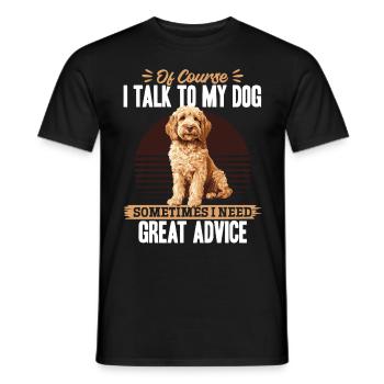 Propriétaire de chien Goldendoodle - T-shirt homme - noir - Devant - AI Model Male 178 light (178cm)
