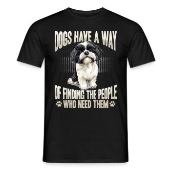 Propriétaire de chien Shih Tzu - T-shirt homme - noir - Devant - AI Model Male 178 light (178cm)