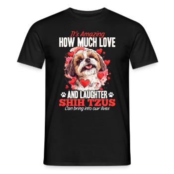 Propriétaire de chien Shih Tzu - T-shirt homme - noir - Devant - AI Model Male 178 light (178cm)