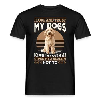 Propriétaire de chien Goldendoodle - T-shirt homme - noir - Devant - AI Model Male 178 light (178cm)