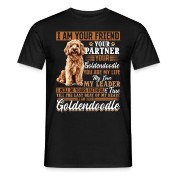 Propriétaire de chien Goldendoodle - T-shirt homme - noir - Devant - AI Model Male 178 light (178cm)