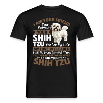 Propriétaire de chien Shih Tzu - T-shirt homme - noir - Devant - AI Model Male 178 light (178cm)