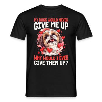 Propriétaire de chien Shih Tzu - T-shirt homme - noir - Devant - AI Model Male 178 light (178cm)