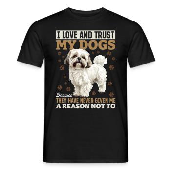 Propriétaire de chien Shih Tzu - T-shirt homme - noir - Devant - AI Model Male 178 light (178cm)