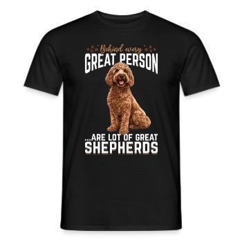 Propriétaire de chien Goldendoodle - T-shirt homme - noir - Devant - AI Model Male 178 light (178cm)