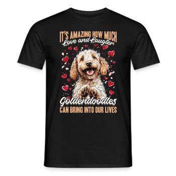 Propriétaire de chien Goldendoodle - T-shirt homme - noir - Devant - AI Model Male 178 light (178cm)