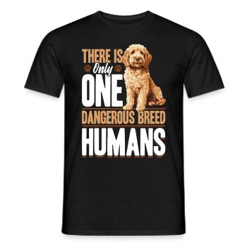 Propriétaire de chien Goldendoodle - T-shirt homme - noir - Devant - AI Model Male 178 light (178cm)