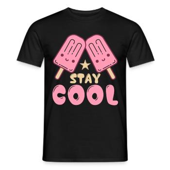 Glace d’été Popsicle Drôle Crème Glacée Plage Pool Party - T-shirt homme - noir - Devant - AI Model Male 178 light (178cm)