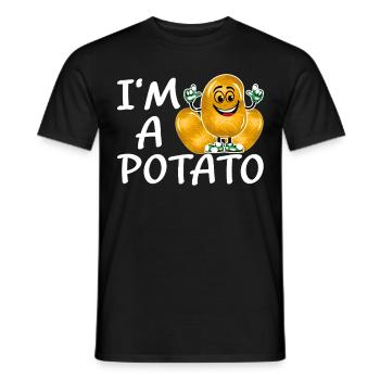 Funny potato costume potato - Men's T-Shirt - black - Front - AI Model Male 178 light (178cm)