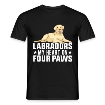 Propriétaire d’un labrador retriever américain Papa de laboratoire noir - T-shirt homme - noir - Devant - AI Model Male 178 light (178cm)