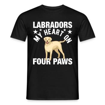 Propriétaire d’un labrador retriever américain Papa de laboratoire noir - T-shirt homme - noir - Devant - AI Model Male 178 light (178cm)