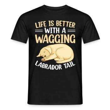 Propriétaire d’un labrador retriever américain Papa de laboratoire noir - T-shirt homme - noir - Devant - AI Model Male 178 light (178cm)