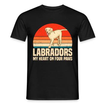 Propriétaire d’un labrador retriever américain Papa de laboratoire noir - T-shirt homme - noir - Devant - AI Model Male 178 light (178cm)