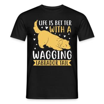 Propriétaire d’un labrador retriever américain Papa de laboratoire noir - T-shirt homme - noir - Devant - AI Model Male 178 light (178cm)