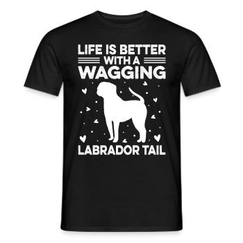 Propriétaire d’un labrador retriever américain Papa de laboratoire noir - T-shirt homme - noir - Devant - AI Model Male 178 light (178cm)
